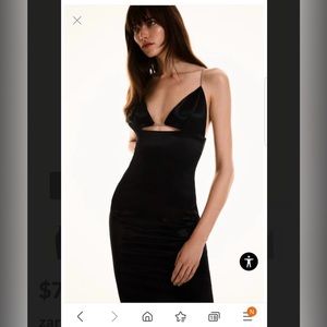 BNWT ZARA XS BLACK SATIN DRESS